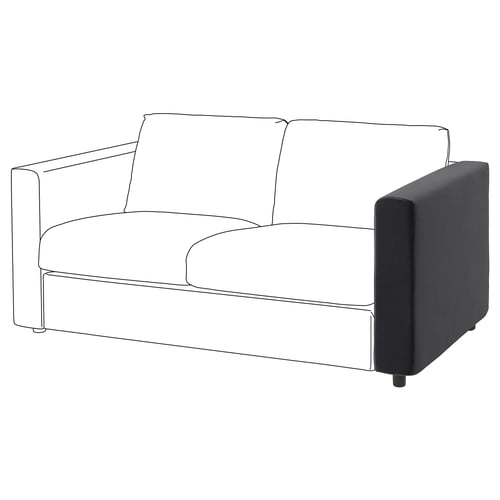 Černá pohovka VIMLE, moderní design s plyšovými polštáři.