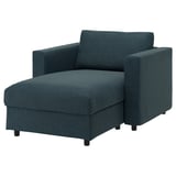 Židle VIMLE, tmavě modrozelená, látka, hranatý design, tři nohy