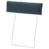 Na obrázku je šedý potah podhlavníku VIMLE s moderním minimalistickým designem. Vyrobeno z bavlny, polyesteru, viskózy a lnu.
