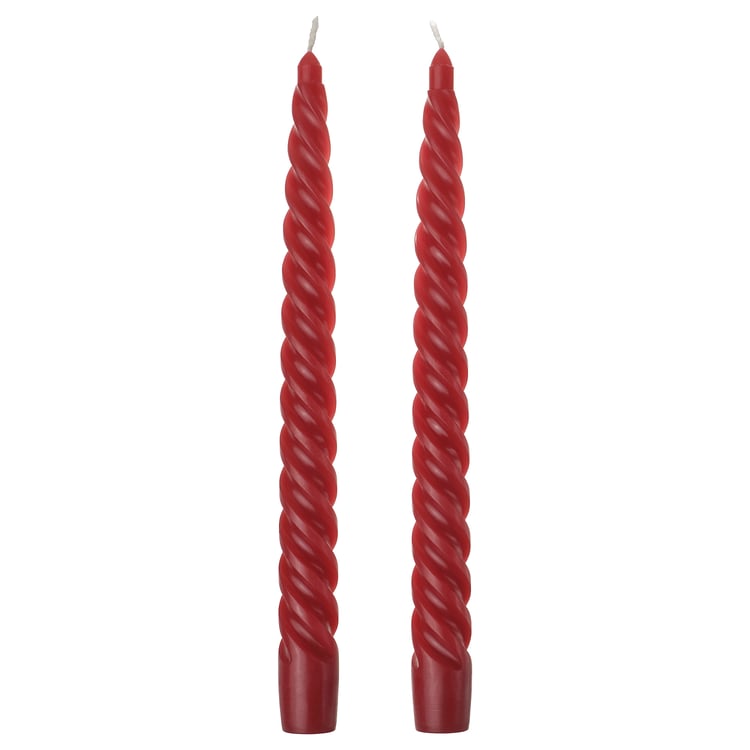 VINTERFINT Neparfémovaná kuželová svíčka, spirálové červená, 25 cm