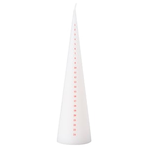 VINTERFINT Neparfémovaná sloupová svíčka, kalendář bílá/červená, 25 cm