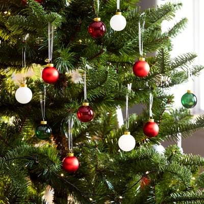 VINTERFINT Ozdoba na vánoční stromek, vánoční koulička sklo/různé barvy, 3.5 cm