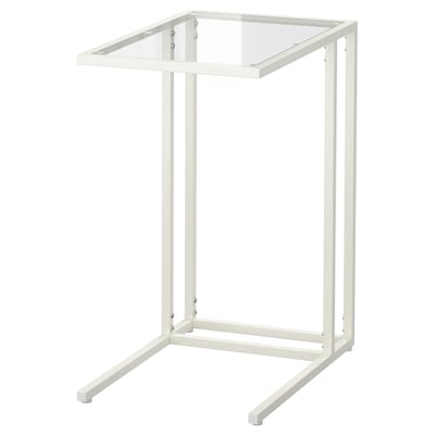 Ikea VITTSJÖ kovový & skleněný stojan na notebook, bílý, moderní minimalistický design.