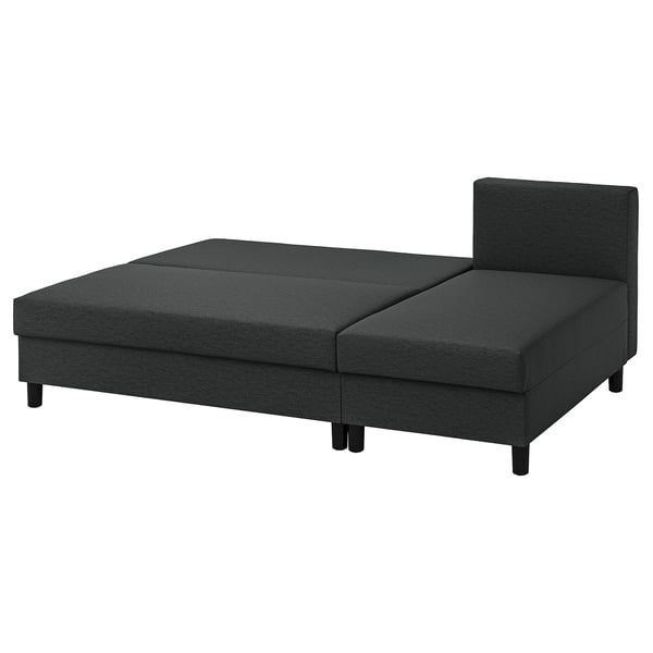 Dark gray ÄLVDALEN convertible sofa with backrest.