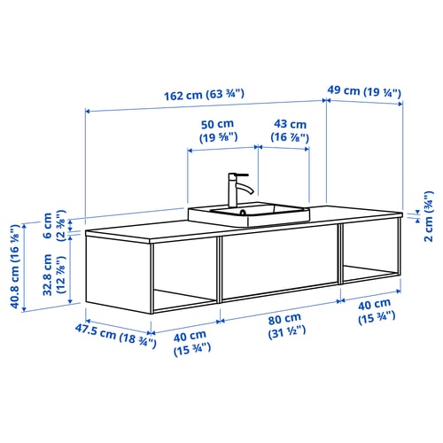 Illustration with measurements for the product: ÄNGSJÖN.