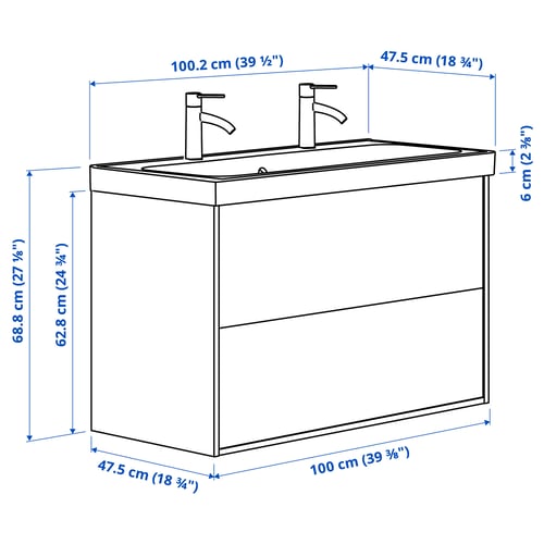 Illustration with measurements for the product: ÄNGSJÖN.