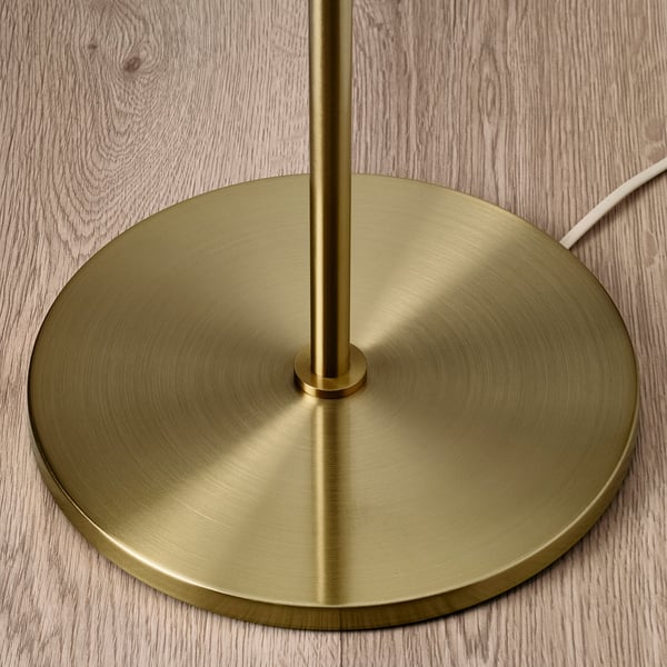 AKTERSPRING Floor lamp, opal white glass/brass-plated, 162 cm