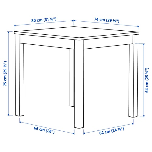 ÅLHULT / NORDMANSSKÄR Table and 2 chairs, black/brown/Bomstad black black, 80x74 cm