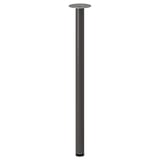Anfallaire table leg, black, steel, cylindrical, simple.