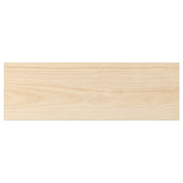 ASKERSUND drawer front, light ash wood. Rectangular shape, modern design. Made of melamine and particleboard.