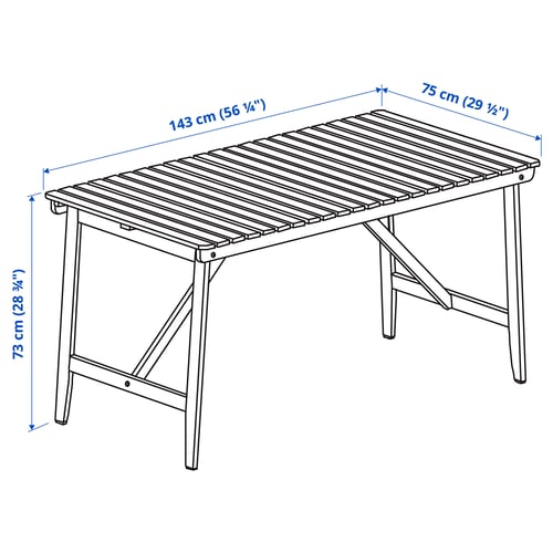 Illustration with measurements for the product: ASKHOLMEN.