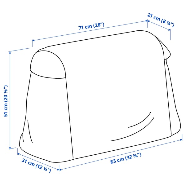 Illustration with measurements for the product: ASPAREN.