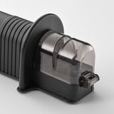Black knife sharpener with lid