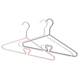 Pastel hangers for kids clothes, durable steel with anti-slip.