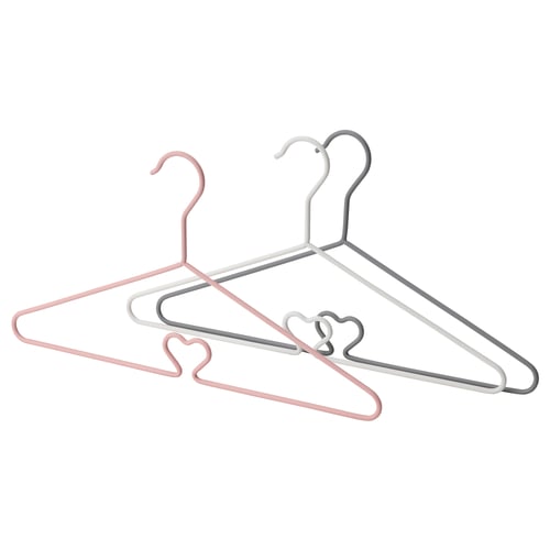 Pastel hangers for kids clothes, durable steel with anti-slip.