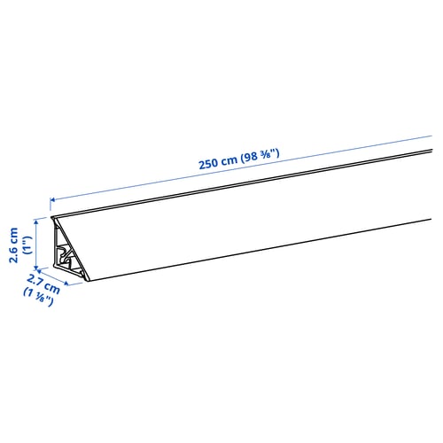BASKETORP Wall finishing strip, white/aluminium