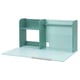 Option: A turquoise bergläkra organizer with shelves and foldable desk.