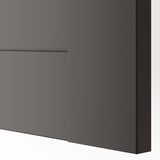 Dark gray modern cabinet door with sleek, smooth finish reflecting light.