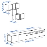 Illustration with measurements for the product: BESTÅ.