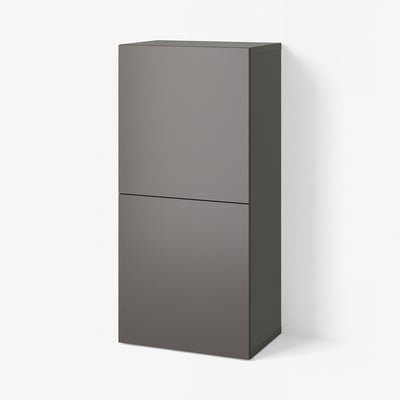 BESTÅ Shelf unit with doors, dark grey/Lappviken dark grey, 60x42x129 cm