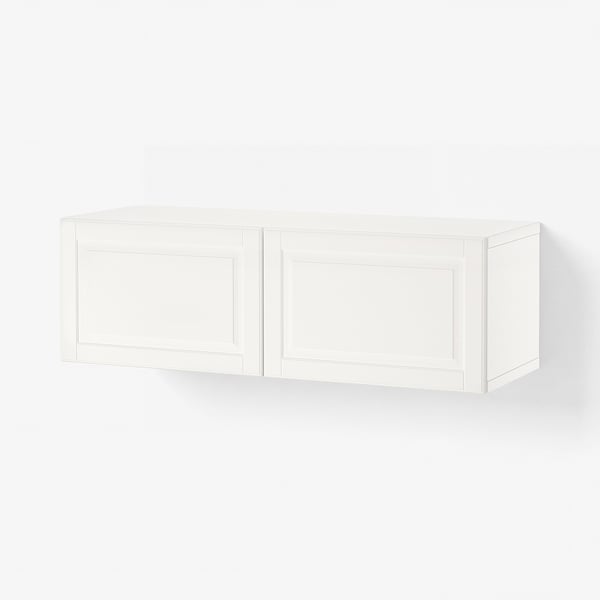 BESTÅ Shelf unit with doors, white/Smeviken white, 120x42x38 cm