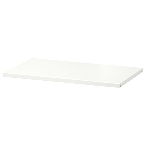 BESTÅ white flat shelf, rectangular, simple design, paper foil & particleboard.