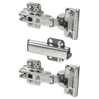 IKEA BESTÅ hinges, silver, metal & plastic, l-shape, for cabinet doors.