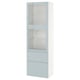 Option: A white BESTÅ cabinet with glass doors and drawers, ideal for storage and displaying items.