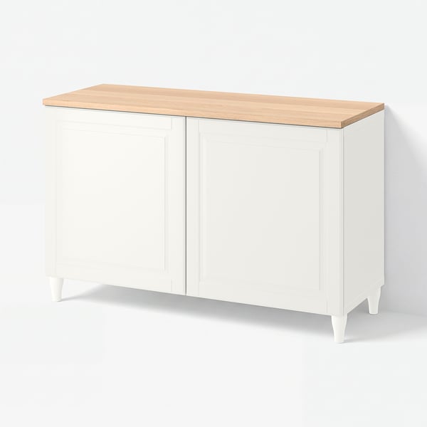 BESTÅ Storage combination with doors, white/Smeviken/Kabbarp white, 120x42x76 cm