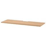Light wood shelf, rectangular, simple design. BESTÅ series, oak veneer.