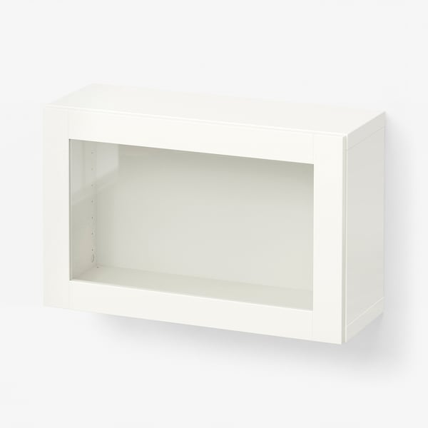 BESTÅ Wall-mounted cabinet combination, white/Sindvik white clear glass, 60x22x38 cm