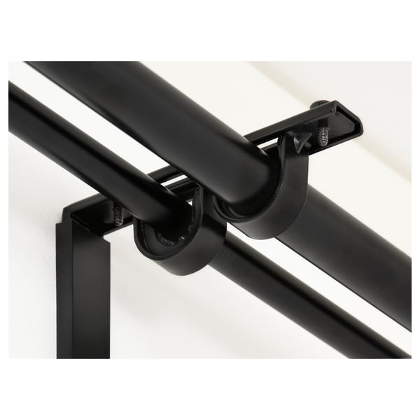 Black curtain rod holder with anti-slip