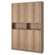 BILLY bookcase, light brown, wooden, rectangular, multi-door design.