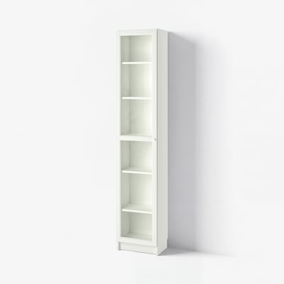 BILLY / OXBERG Bookcase with glass door, white/glass, 40x30x202 cm