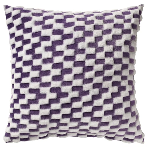 Gray-purple pixel square cushion, 3d, soft texture, recycled polyester.
