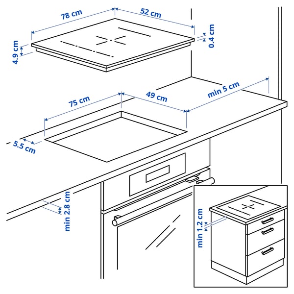 Illustration with measurements for the product: BLIXTSNABB.