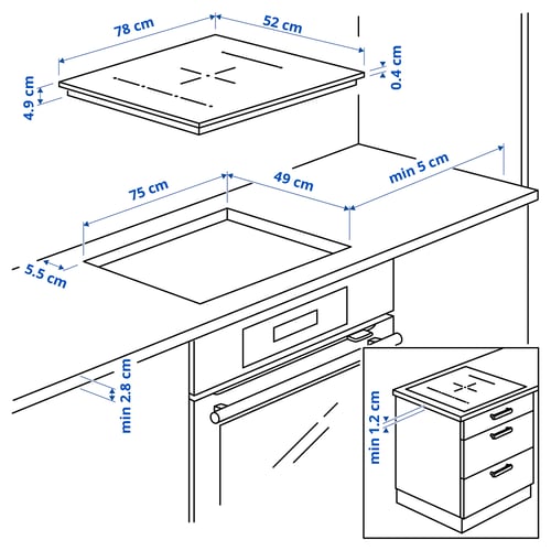Illustration with measurements for the product: BLIXTSNABB.