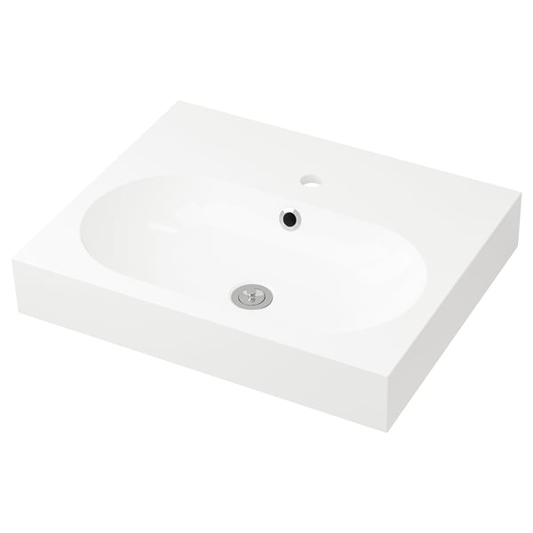Braviken Single Wash Basin White 61x49x10 Cm Ikea