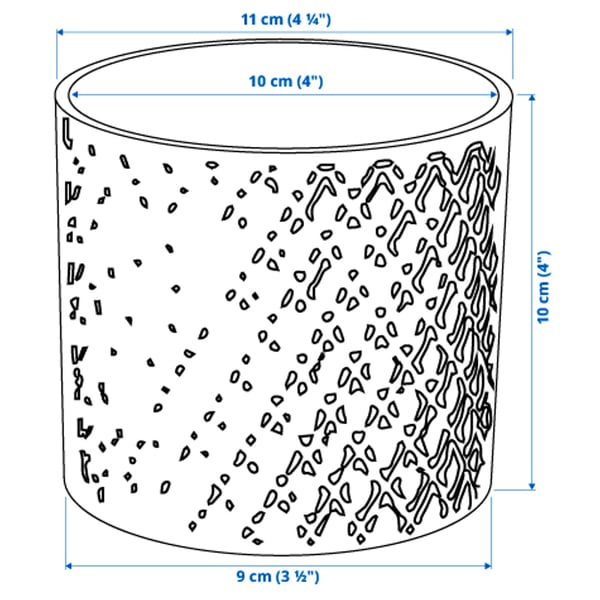 Illustration with measurements for the product: CHIAFRÖN.