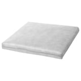 White rectangular cushion with soft, textured fabric for outdoor seating comfort.