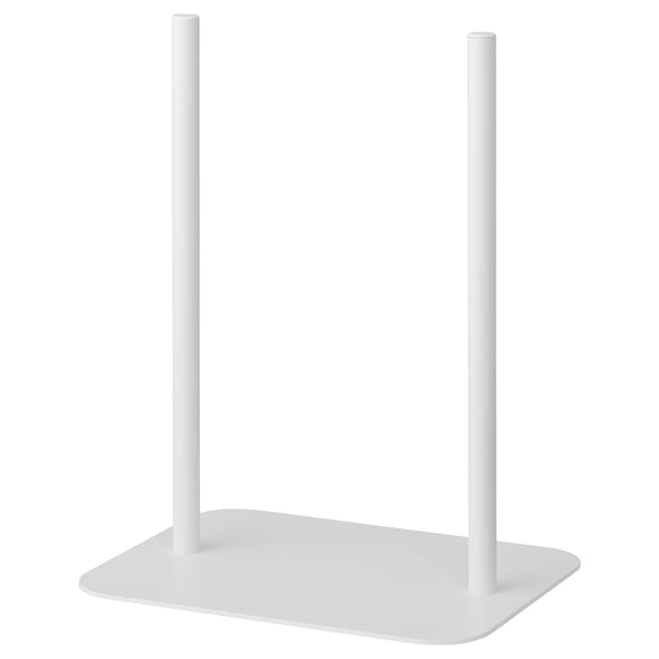 A white EILIF office screen with a rectangular base and two vertical bars, designed for privacy and sound absorption.