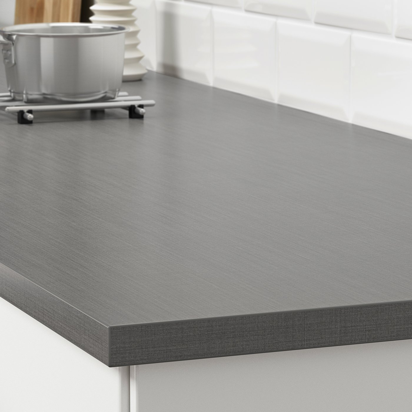 Ekbacken Custom Made Worktop Dark Grey Linen Effect Laminate 30 45x2 8 Cm Ikea