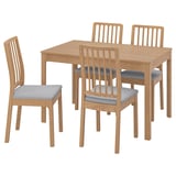 EKEDALEN / EKEDALEN Table and 4 chairs, oak oak effect/Orrsta light grey, 120/180 cm