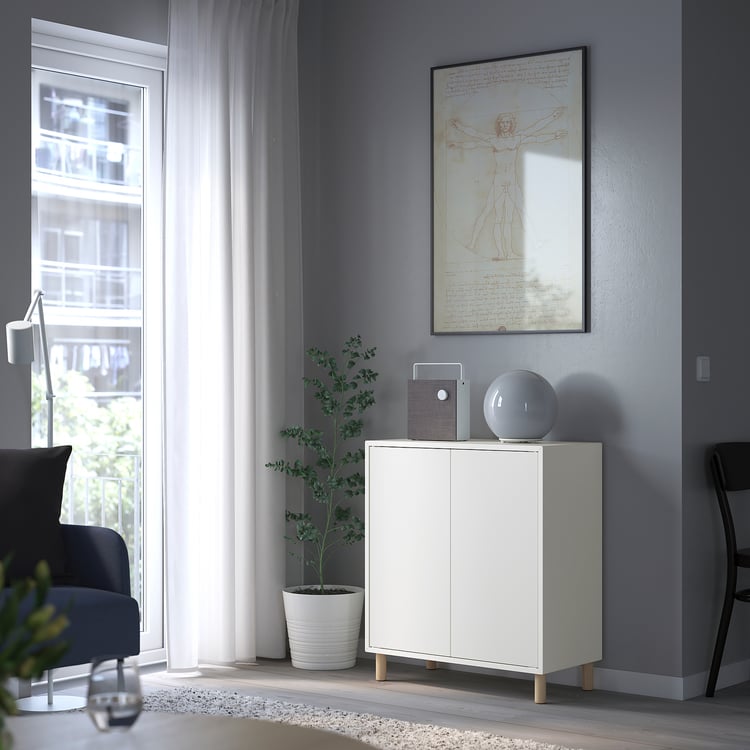 EKET w 2 doors and 2 shelves, white, 70x25x70 cm IKEA