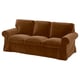 EKTORP 3-seat sofa, Alhamn dark yellow-brown