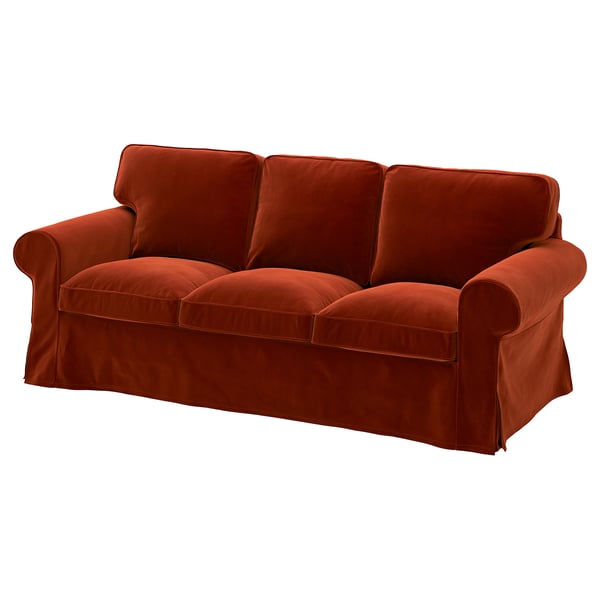 EKTORP 3-seat sofa, Alhamn deep orange-red