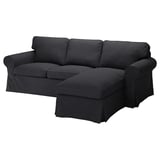 EKTORP sectional sofa, dark grey, upholstered, l-shape, comfy, textured.