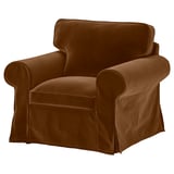 EKTORP Cover for armchair, Alhamn dark yellow-brown