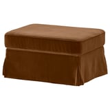 EKTORP Cover for footstool, Alhamn dark yellow-brown
