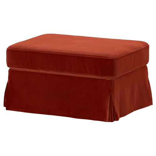 EKTORP Cover for footstool, Alhamn deep orange-red